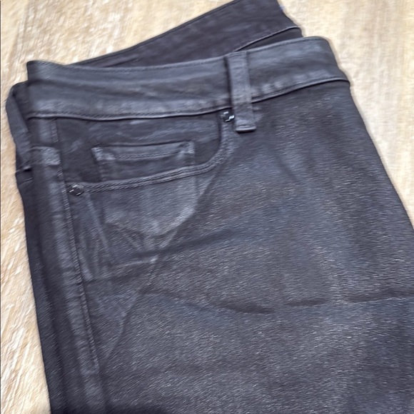 PAIGE Cindy Cropped Size 32 Black Straight Leg High Rise Jeans Sleek Design - Picture 9 of 13